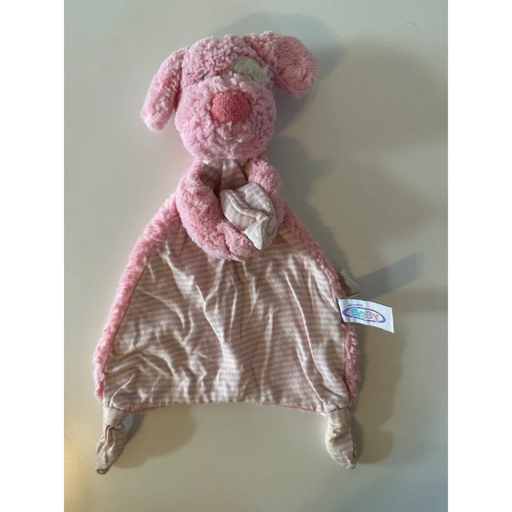 Mary Meyer Dog Pink Security Blanket Plush Stripes Knotted 12 in Lovey